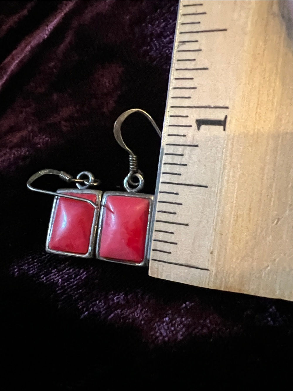 Coral and sterling pierced earrings